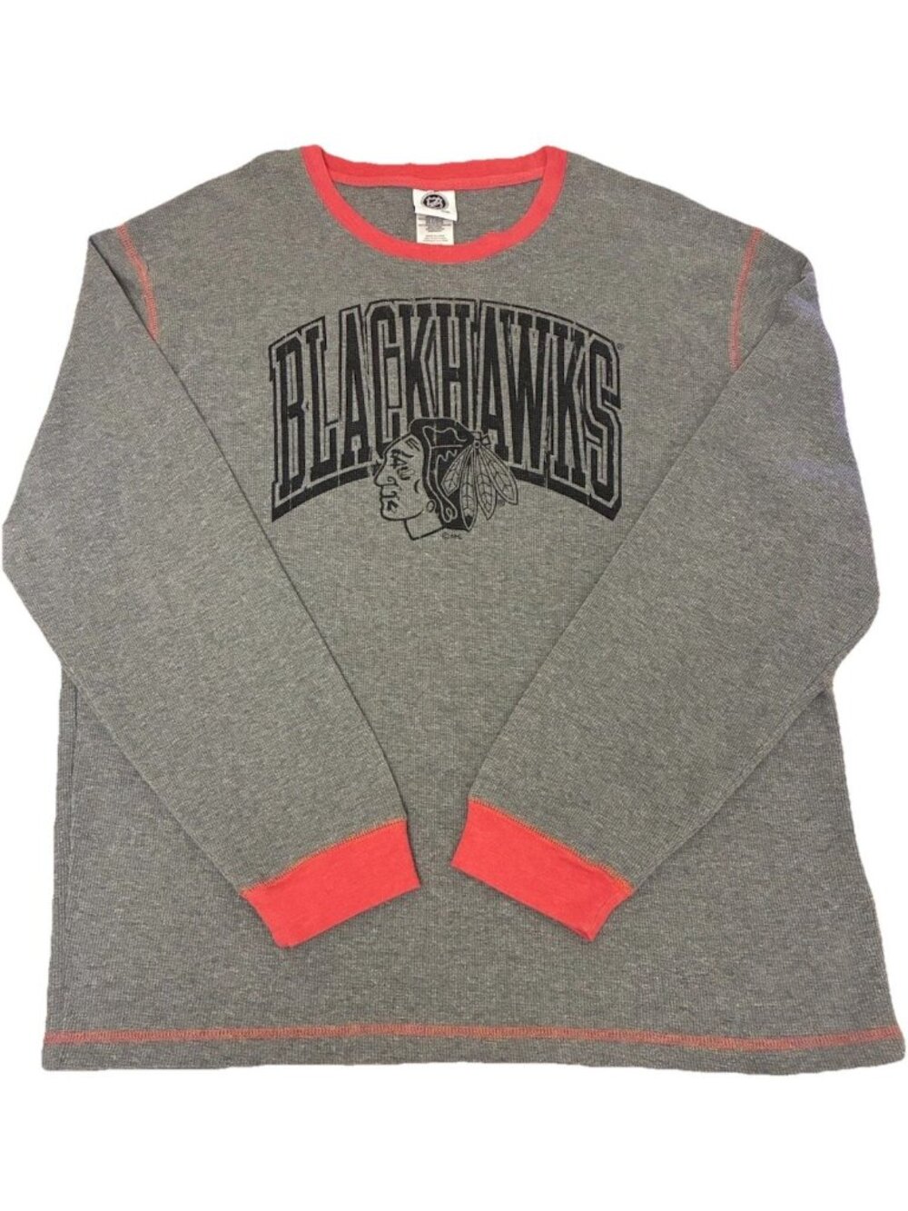 Chicago Blackhawks NHL official Sweatshirt Men XL Gray Red Long Sleeve Pullover
